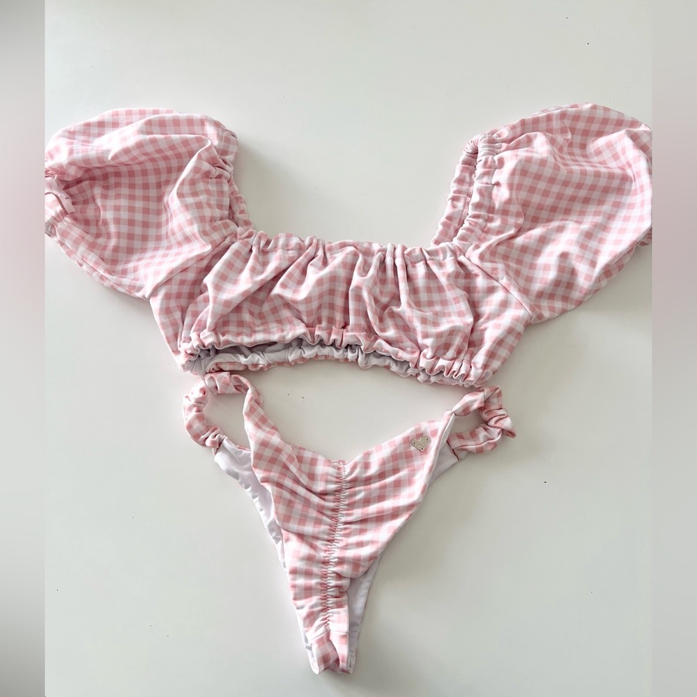 Pink Gingham Bikini Set - image 6